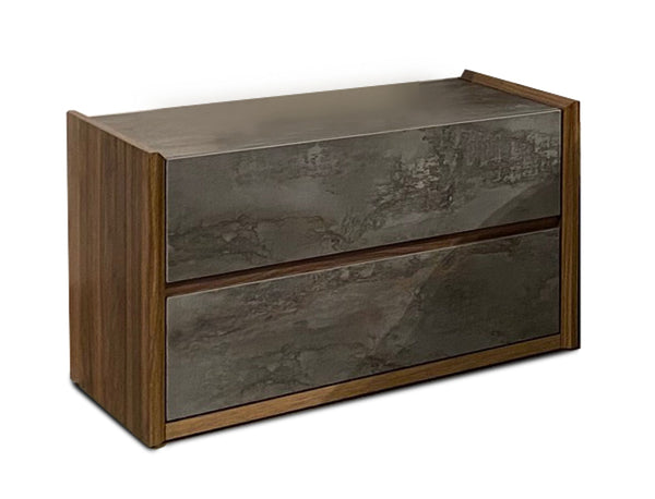 Nova Domus Rado Modern Walnut & Stucco Nightstand - MONAVILLA