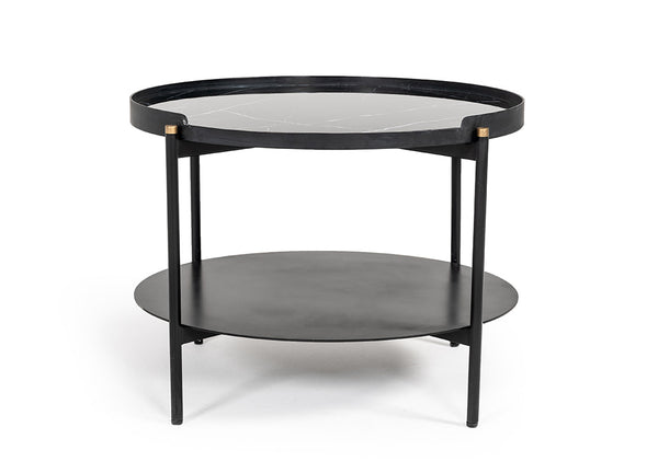 Modrest Randal Modern Round Black Metal Coffee Table - MONAVILLA