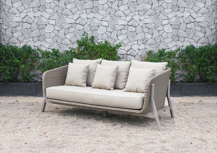 Divani Casa Carillo Outdoor Beige Wicker Sofa Set - MONAVILLA