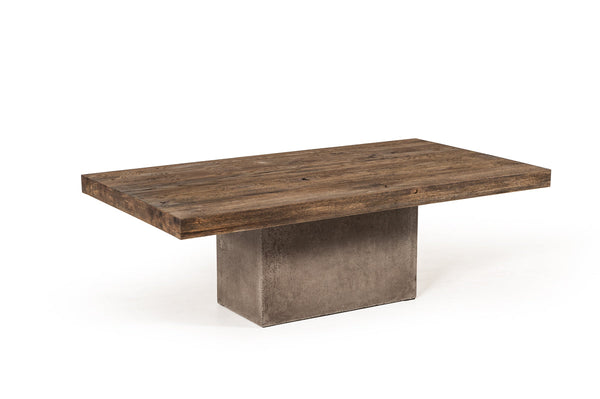 Modrest Renzo Modern Oak & Concrete Coffee Table - MONAVILLA