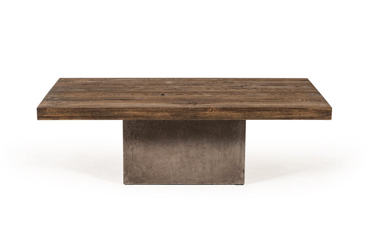 Modrest Renzo Modern Oak & Concrete Coffee Table - MONAVILLA