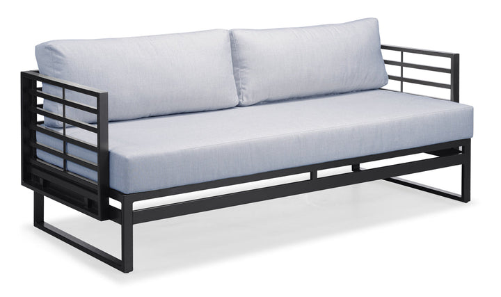 Divani Casa Wharf Outdoor Grey & Black Sofa Set - MONAVILLA