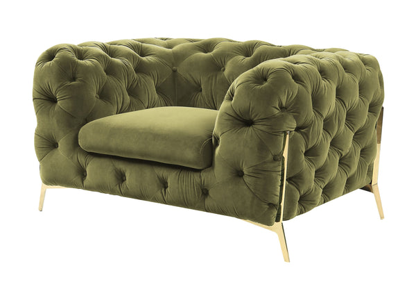 Divani Casa Sheila Transitional Green Fabric Chair - MONAVILLA