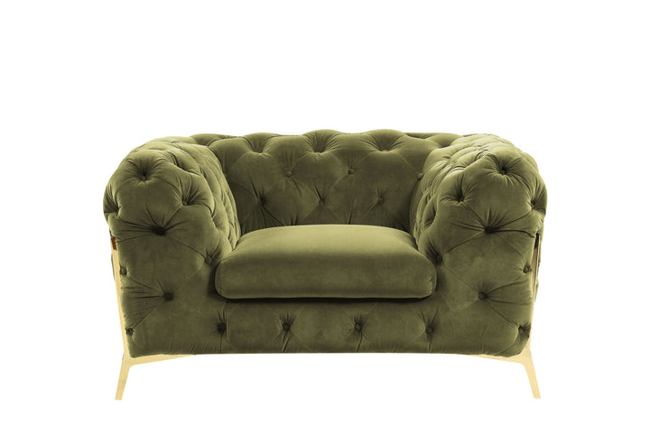 Divani Casa Sheila Transitional Green Fabric Chair - MONAVILLA