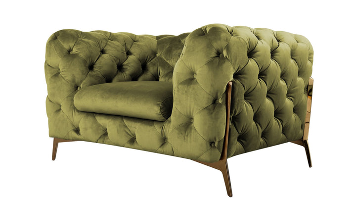 Divani Casa Sheila Transitional Green Fabric Chair - MONAVILLA