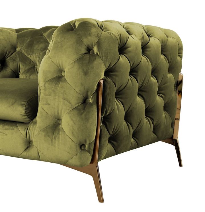 Divani Casa Sheila Transitional Green Fabric Chair - MONAVILLA