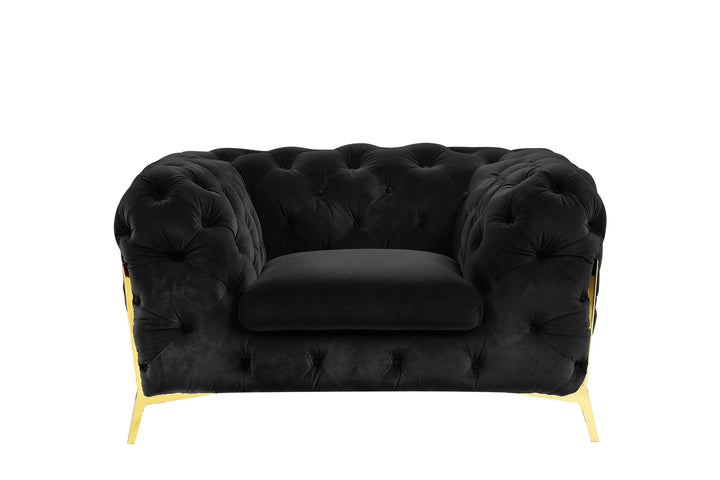 Divani Casa Sheila Transitional Black Fabric Chair - MONAVILLA