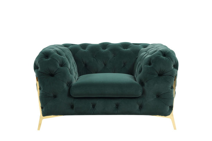 Divani Casa Sheila Transitional Emerald Green Fabric Chair - MONAVILLA