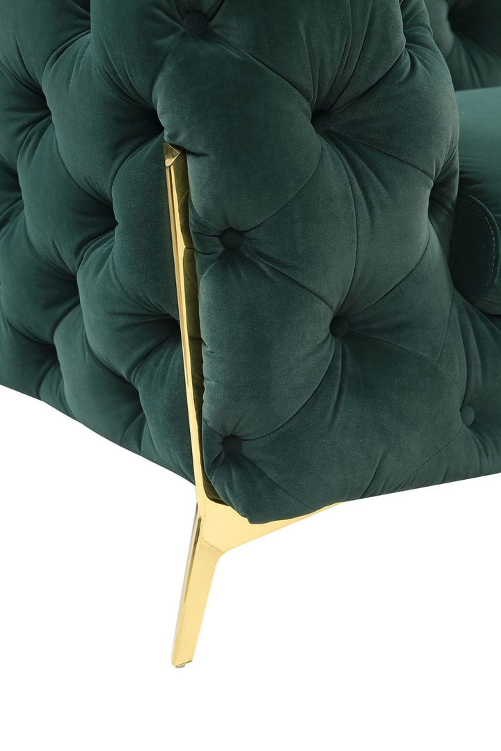 Divani Casa Sheila Transitional Emerald Green Fabric Chair - MONAVILLA