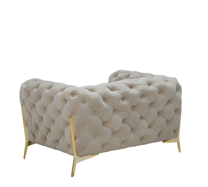 Divani Casa Sheila Transitional Beige Fabric Chair - MONAVILLA