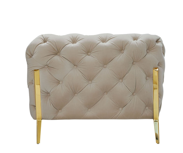 Divani Casa Sheila Transitional Beige Fabric Chair - MONAVILLA