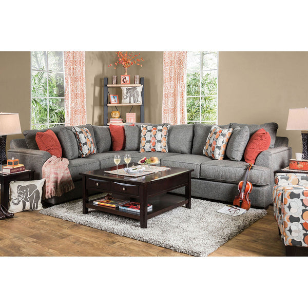 Furniture Of America Pennington Gray/Orange Transitional Sectional Model SM1112-SECTIONAL - MONAVILLA