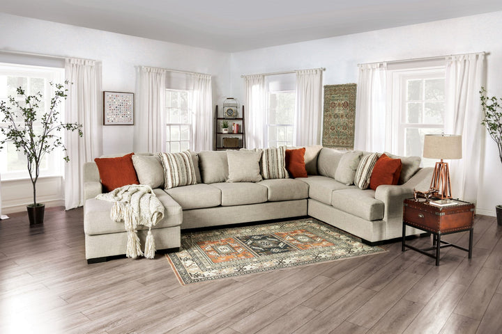 Furniture Of America Castleton Beige/Rust Transitional Sectional Model SM1293-SECT - MONAVILLA