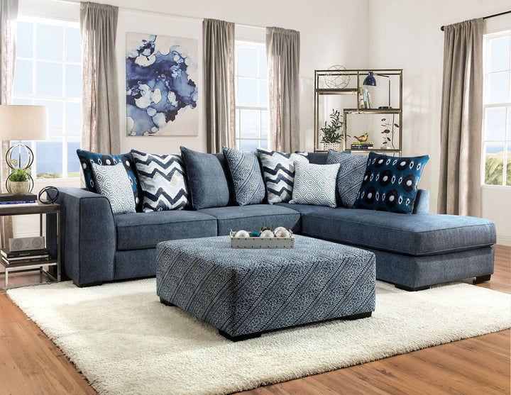 Furniture Of America Brielle Blue Transitional Sectional Model SM5146-SECT - MONAVILLA