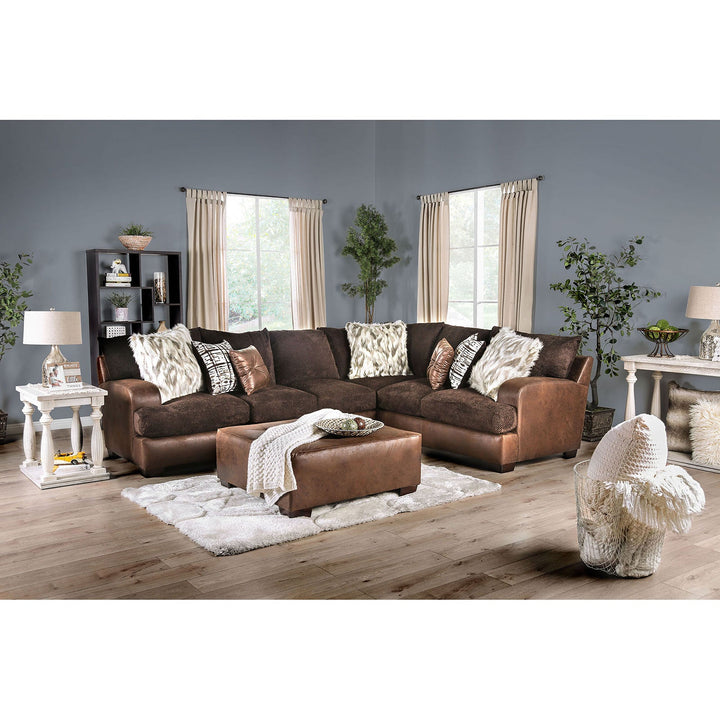 Furniture Of America Gellhorn Brown Transitional Sectional Model SM5202BR-SECT - MONAVILLA