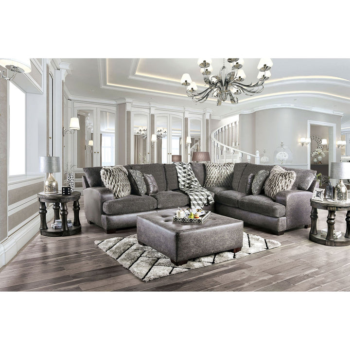 Furniture Of America Gellhorn Gray Transitional Sectional Model SM5202GY-SECT - MONAVILLA