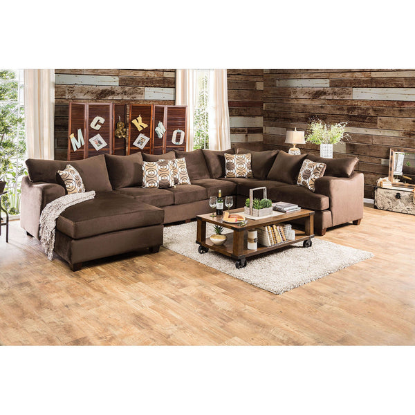 Furniture Of America Wessington Chocolate Transitional U-Shaped Sectional Model SM6111-SECTIONAL - MONAVILLA