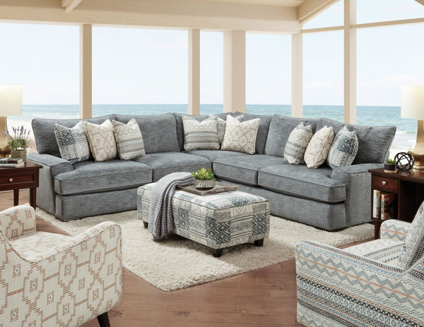 Furniture Of America Eastleigh Blue Transitional Sectional Model SM8186-SECT - MONAVILLA