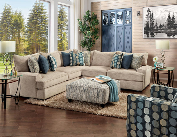 Furniture Of America Eastleigh Tan Transitional Sectional Model SM8187-SECT - MONAVILLA