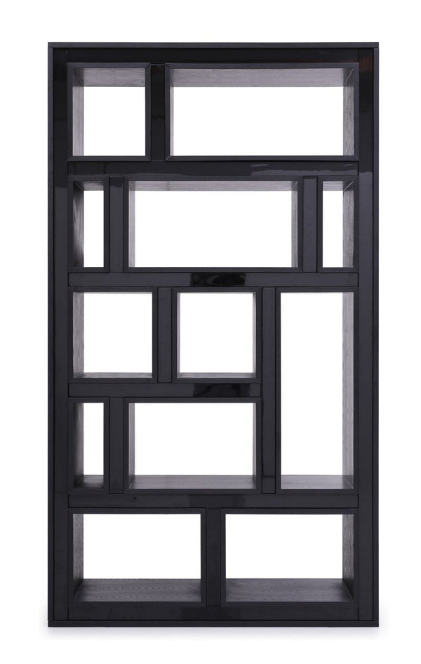 Modrest Suffolk Contemporary Black Ash Bookcase - MONAVILLA