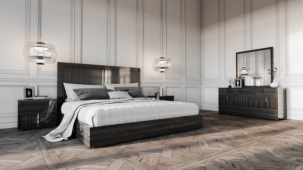 Modrest Ari Italian Modern Grey Q Bedroom Set without Mirror - MONAVILLA