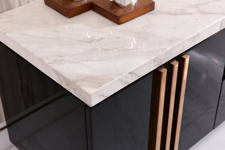 Modrest Kingsley Modern Marble & Rosegold TV Stand - MONAVILLA