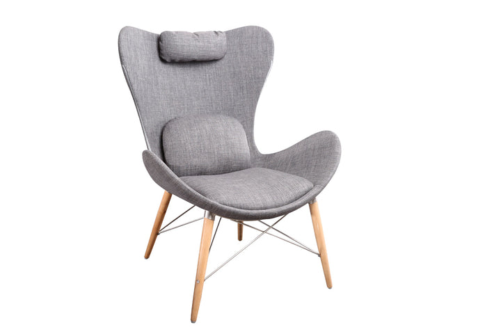 Modrest Britt Modern Grey Fabric Accent Chair - MONAVILLA