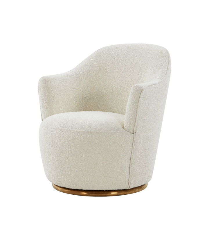 Modrest Vera Modern Sherpa Swivel Accent Chair - MONAVILLA