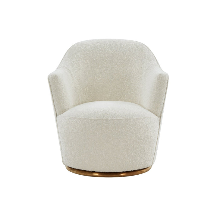 Modrest Vera Modern Sherpa Swivel Accent Chair - MONAVILLA