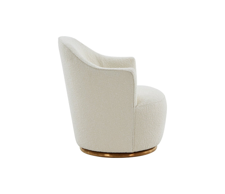 Modrest Vera Modern Sherpa Swivel Accent Chair - MONAVILLA