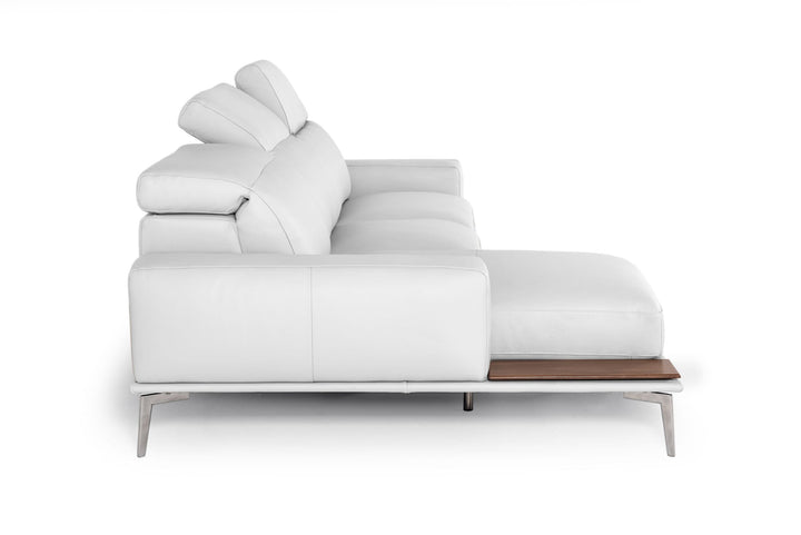 Estro Salotti Villeneuve Modern White Italian Left Facing Sectional Sofa - MONAVILLA