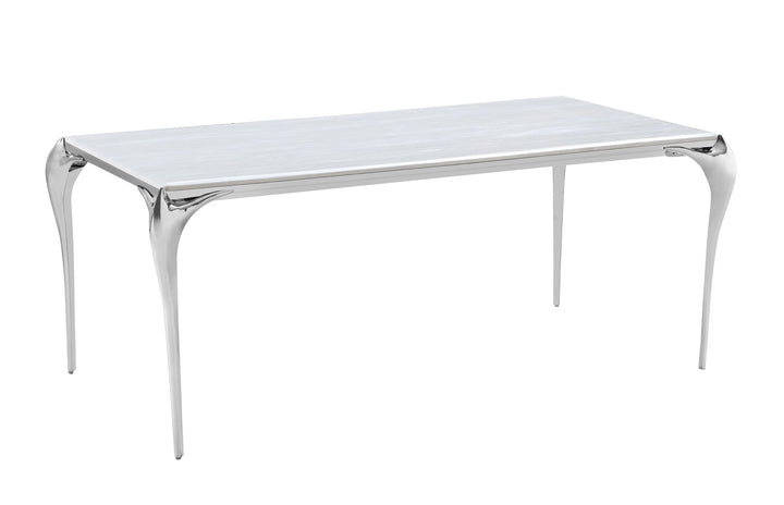 Modrest Vince Modern Faux Marble & Stainless Steel Dining Table - MONAVILLA