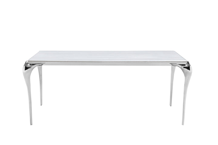 Modrest Vince Modern Faux Marble & Stainless Steel Dining Table - MONAVILLA