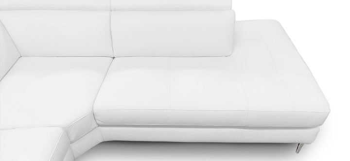 Coronelli Collezioni Viola Italian Contemporary White Leather Right Facing Sectional Sofa - MONAVILLA