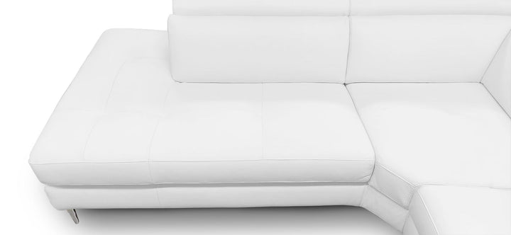 Coronelli Collezioni Viola Italian Contemporary White Leather Left Facing Sectional Sofa - MONAVILLA