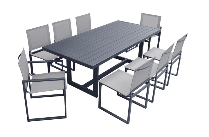 Divani Casa Wake Modern Dark Charcoal Outdoor Dining Table - MONAVILLA