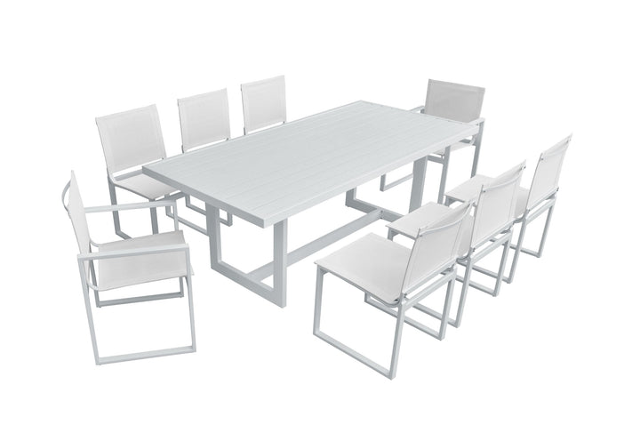 Divani Casa Wake Modern White Outdoor Dining Table - MONAVILLA