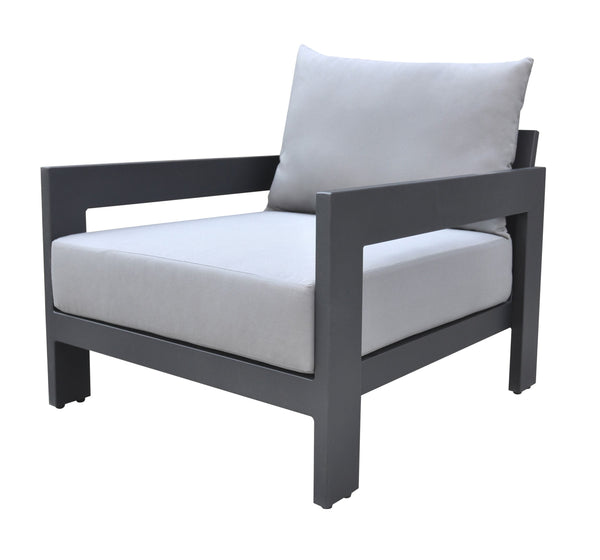 Divani Casa Wake Modern Charcoal Outdoor Lounge Chair - MONAVILLA