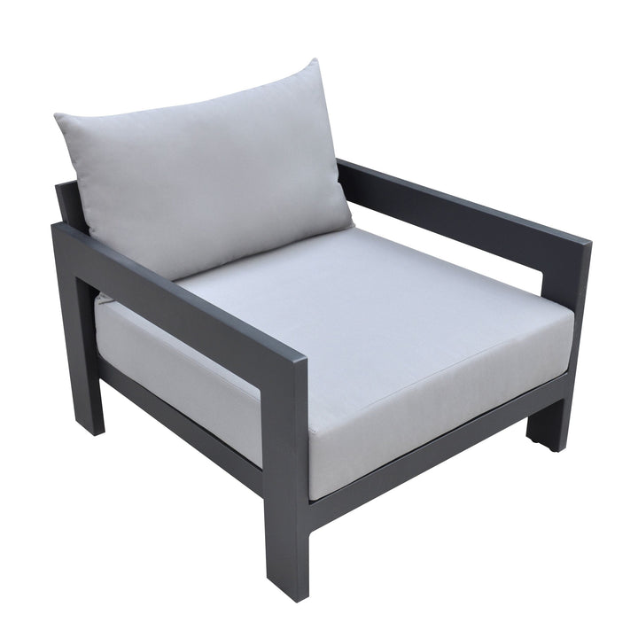 Divani Casa Wake Modern Charcoal Outdoor Lounge Chair - MONAVILLA