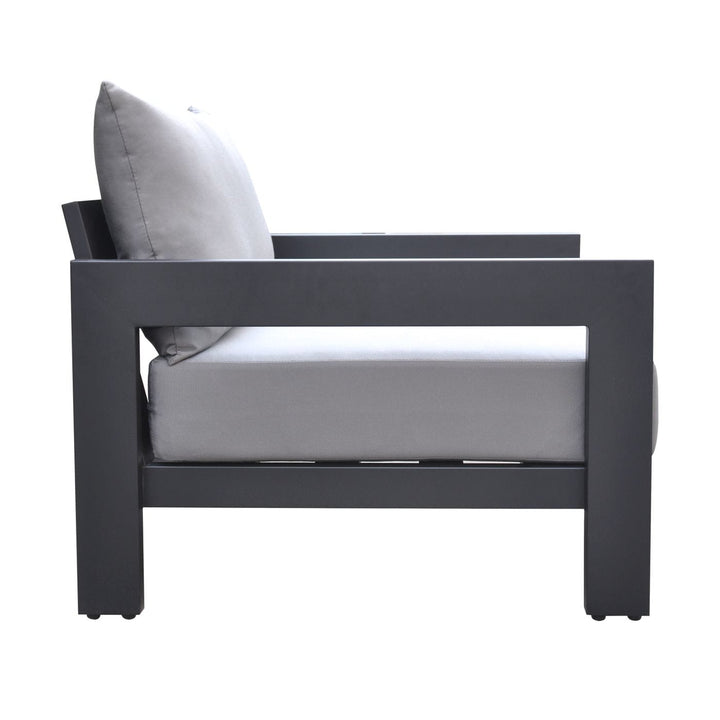 Divani Casa Wake Modern Charcoal Outdoor Lounge Chair - MONAVILLA