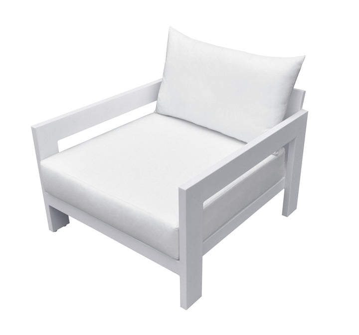 Divani Casa Wake Modern White Outdoor Lounge Chair - MONAVILLA