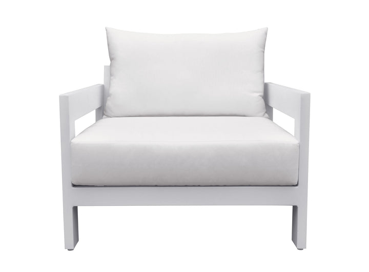 Divani Casa Wake Modern White Outdoor Lounge Chair - MONAVILLA