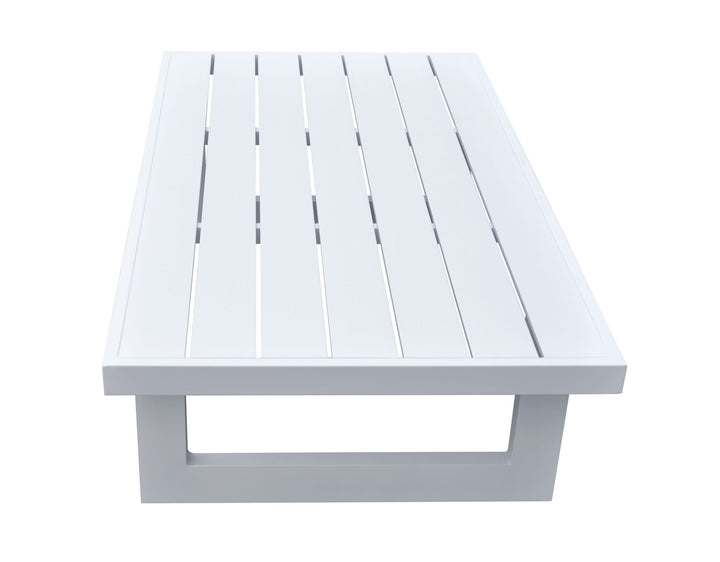 Divani Casa Wake Modern White Outdoor Coffee Table - MONAVILLA