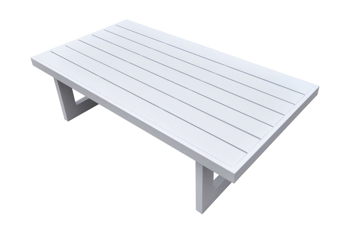 Divani Casa Wake Modern White Outdoor Coffee Table - MONAVILLA