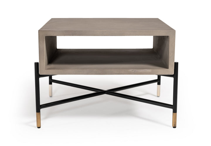 Modrest Walker Modern Concrete & Metal Coffee Table - MONAVILLA