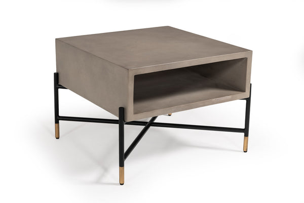 Modrest Walker Modern Concrete & Metal Coffee Table - MONAVILLA