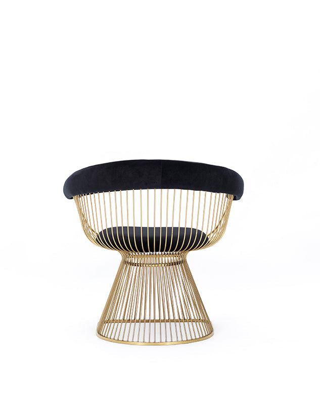 Modrest Chandler Black Velvet & Gold Dining Chair - MONAVILLA