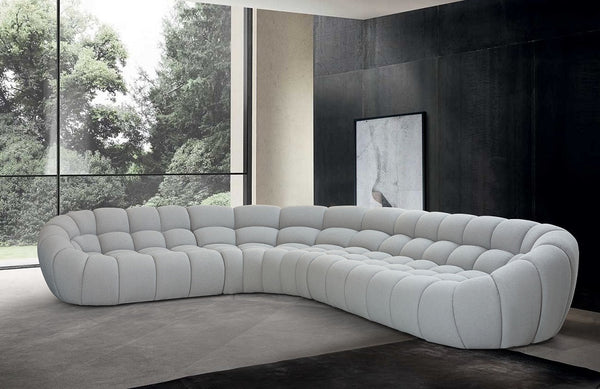 Divani Casa Yolonda Modern Light Grey Curved Sectional Sofa - MONAVILLA